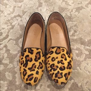 J. Crew Cora leopard calf hair loafers