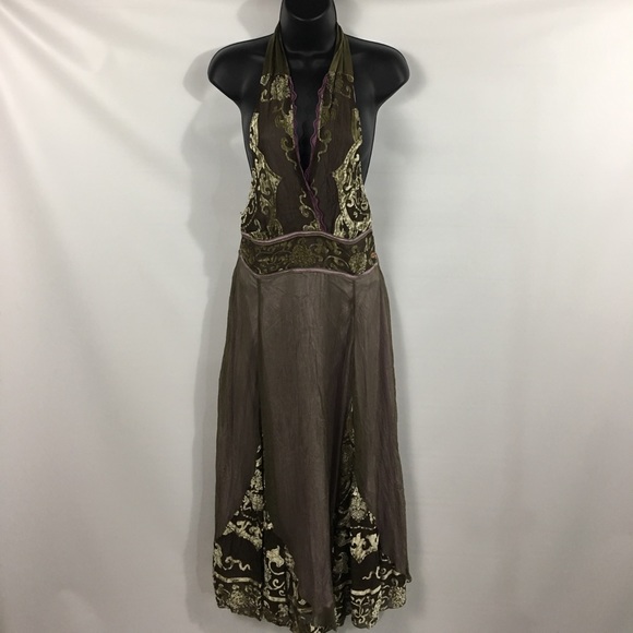 Hale Bob Dresses & Skirts - Hale Bob Hand Made Velvet Burnout Silk Dress