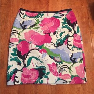 Talbots floral print pencil skirt
