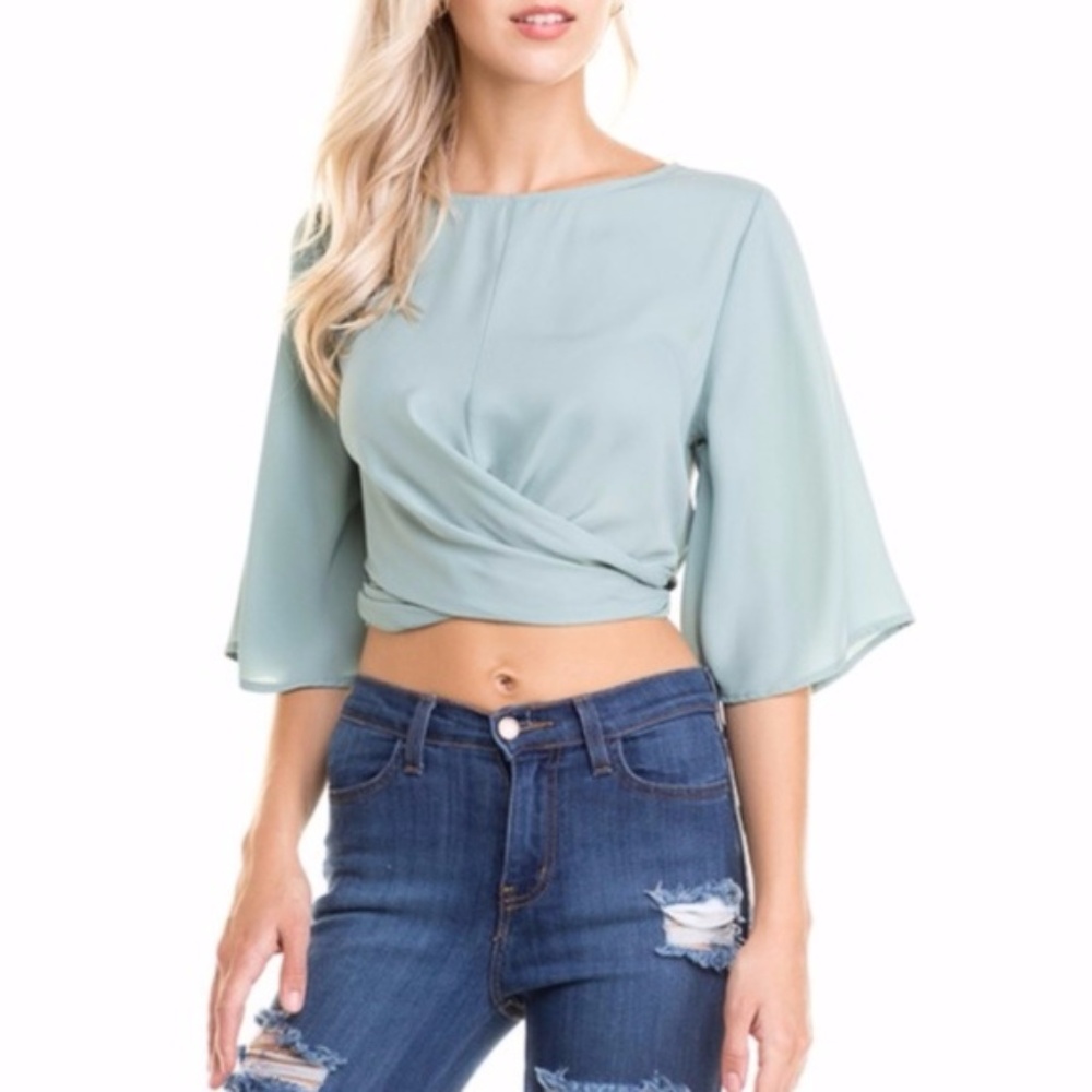 Blue wrap around crop top JUST IN!