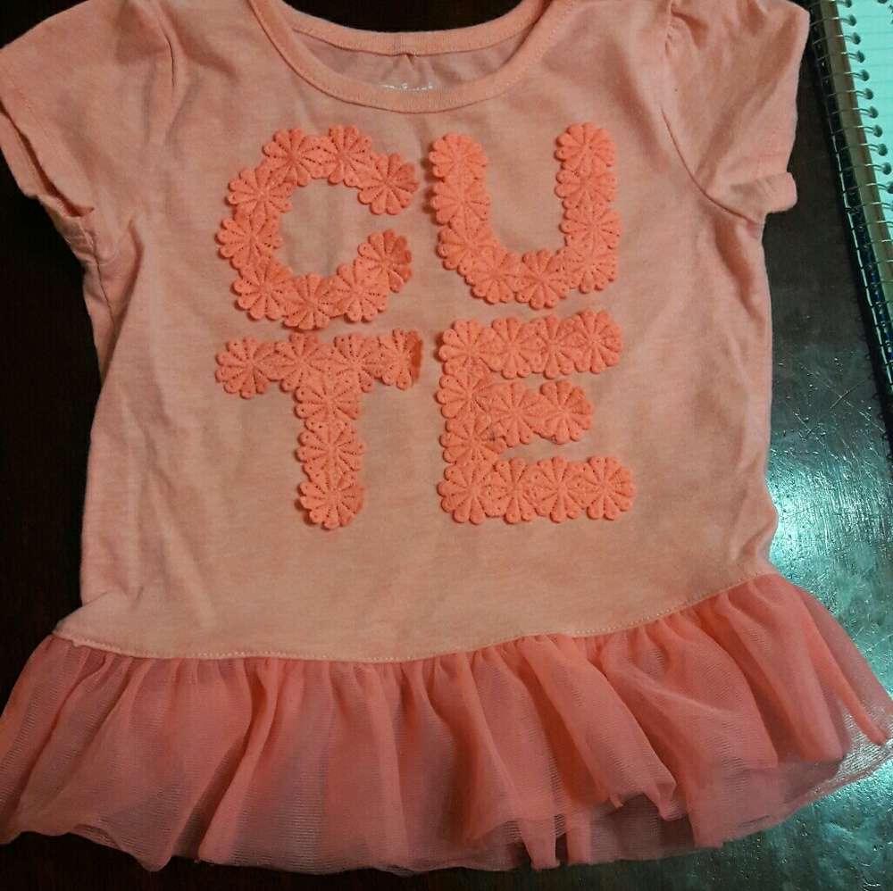 Pink shirt that says cute