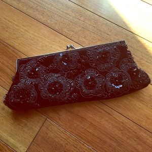 Black Beaded Clutch