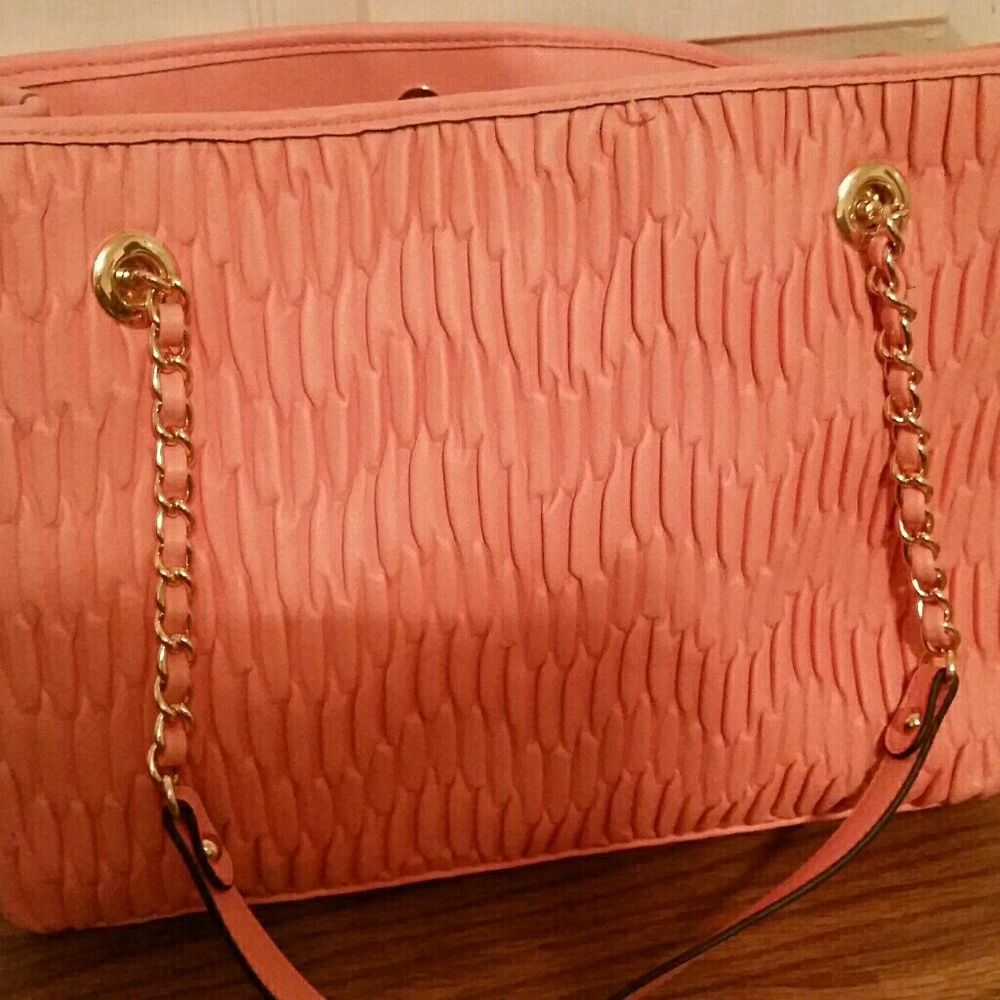 Light orange/peach colored tote