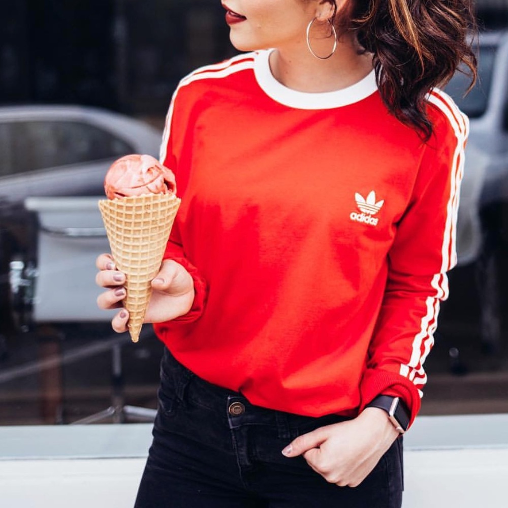 Red Adidas Crew Neck Sweater