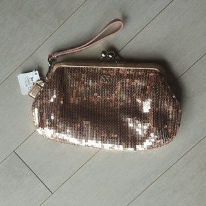 NWT🏷 Coach Sequin Framed Large Wristlet