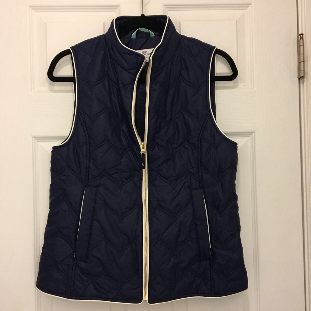 Navy Vineyard Vines Whale Tail Chevron Vest