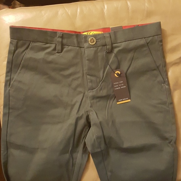 Suslo Couture Slim-fit Chinos (Silver) - Picture 2 of 6