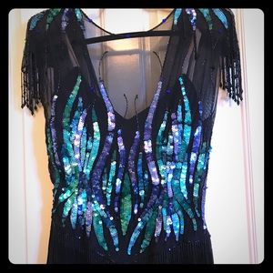 VINTAGE LILLIE RUBIN GOWN.