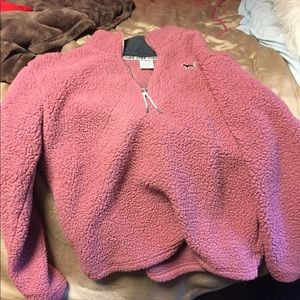 PINK Fuzzy Half Zip