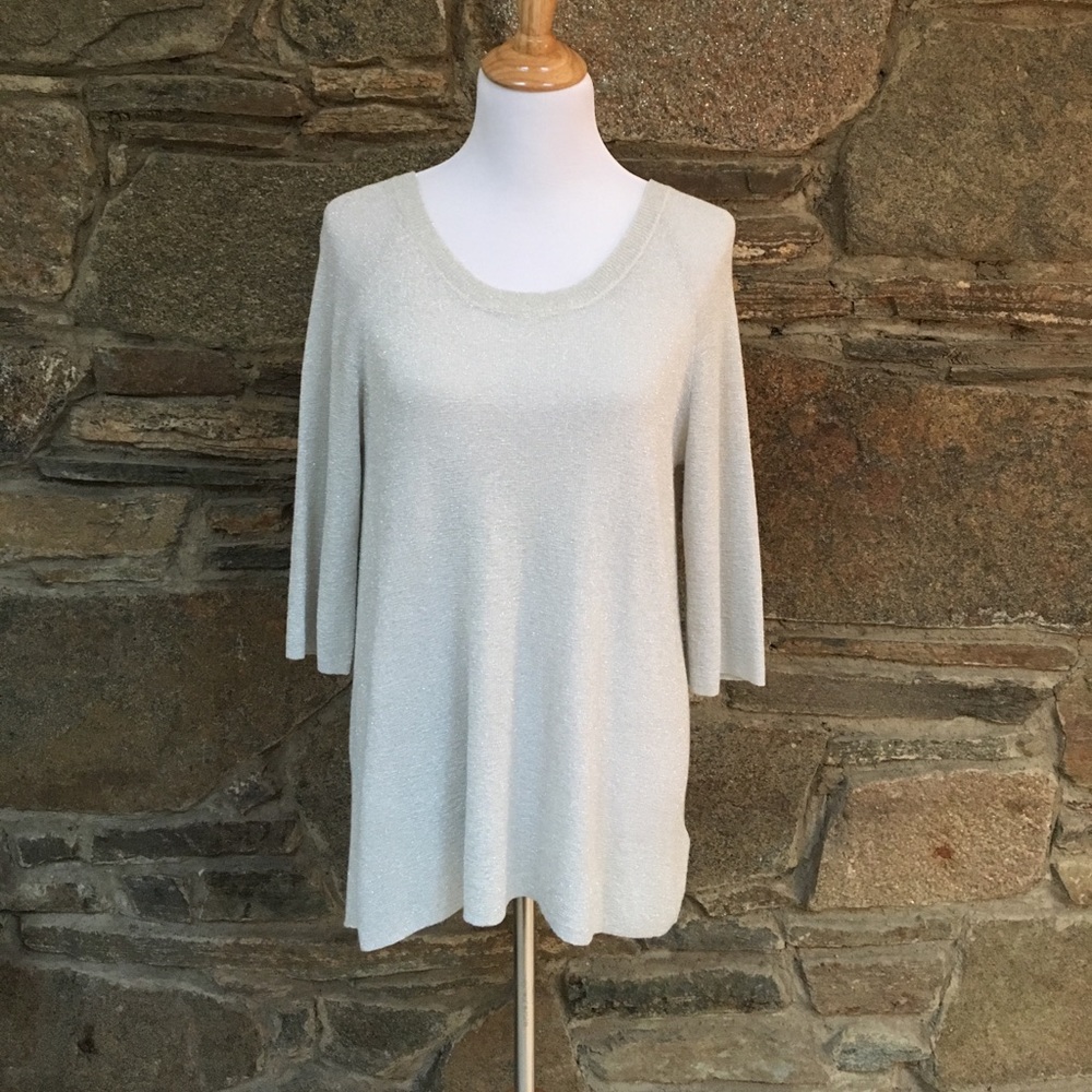 Ella Moss fine gauge sweater in silver
