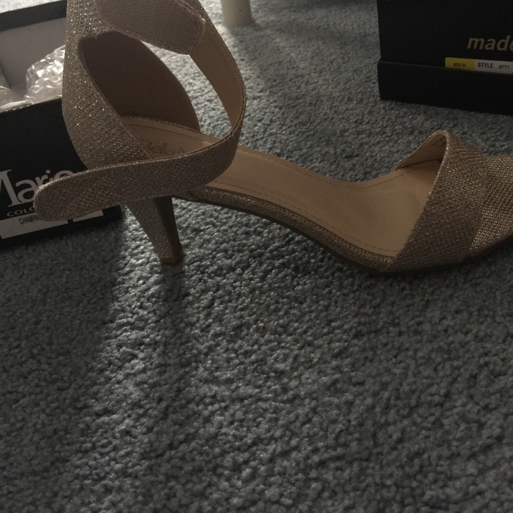 Gold sparkly heels