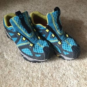 Merrill hiking shoes.