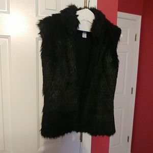 Black fur vest