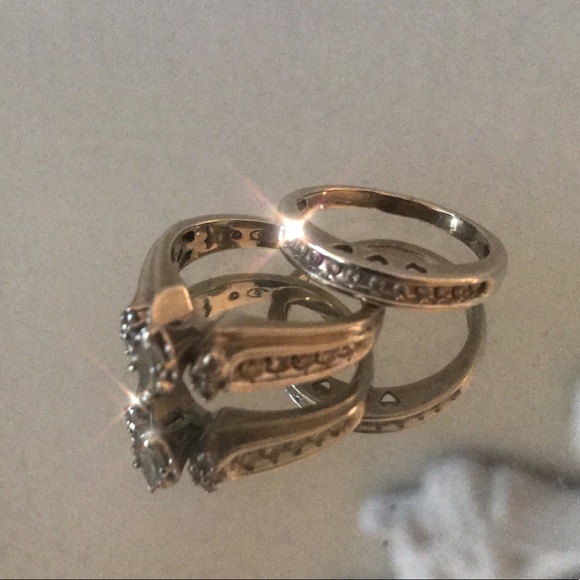 1.5 caret wedding ring & band - Picture 1 of 1