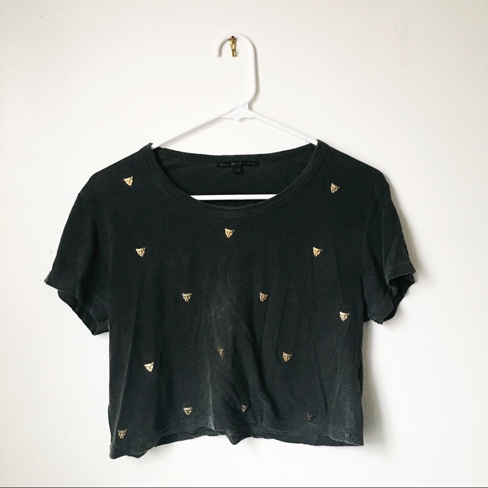 Acid Wash Lion Crop Top