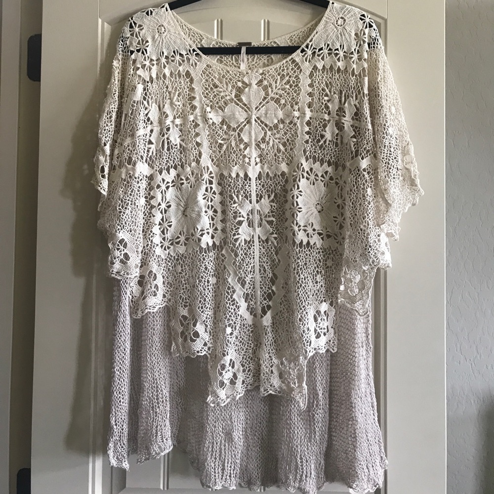 Free people lace and knit tunic