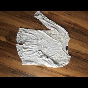 Cute long/half sleeve shirt w/ lace shoulders