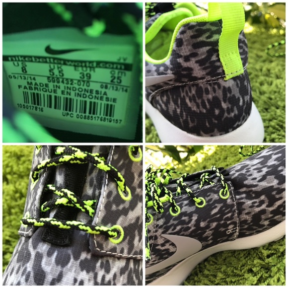 NWT Nike Roshe One Print Grey-Volt-Black WMNS - Picture 8 of 8