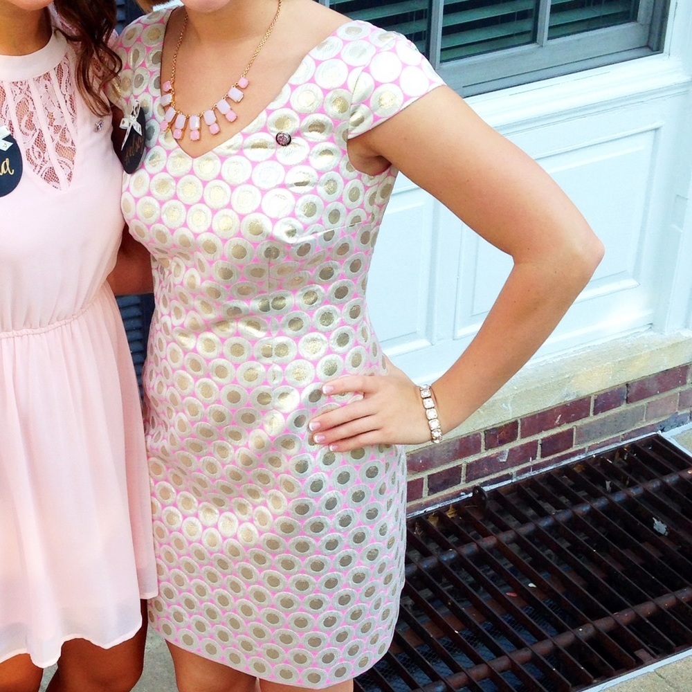 Lilly Pulitzer Pink & Gold Dress