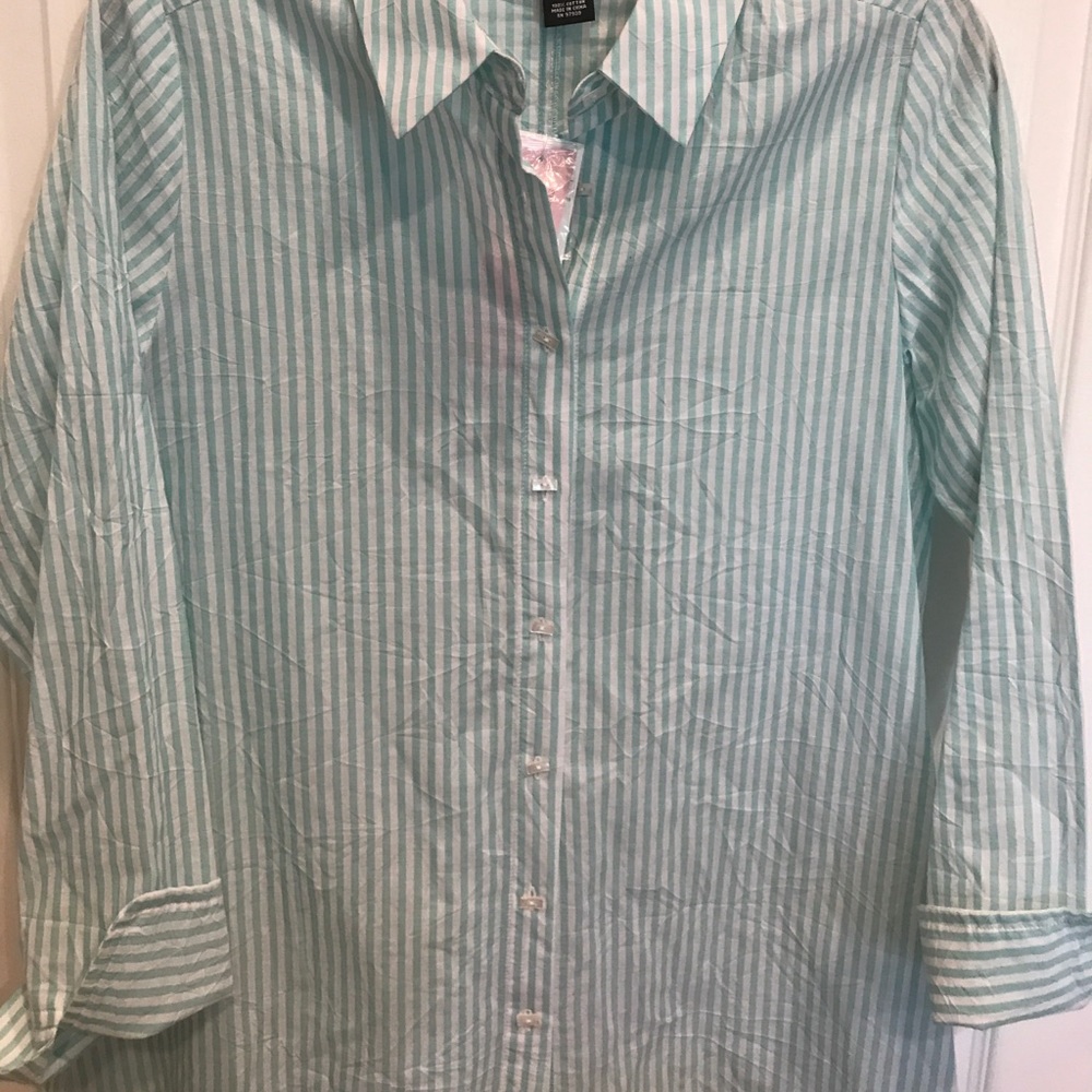 MI think Green Stiped Shirt