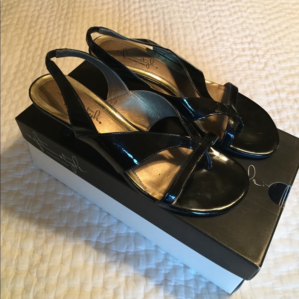 Black Patent Kitten Heel