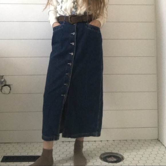 Dresses & Skirts - Christopher banks denim button up skirt