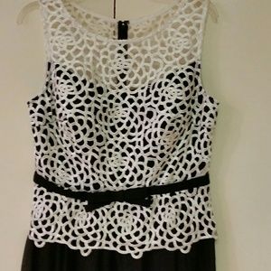 NWT B & W Evening Gown Chantilly Lace & Chiffon