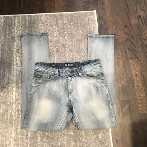 Men’s buckle black jeans