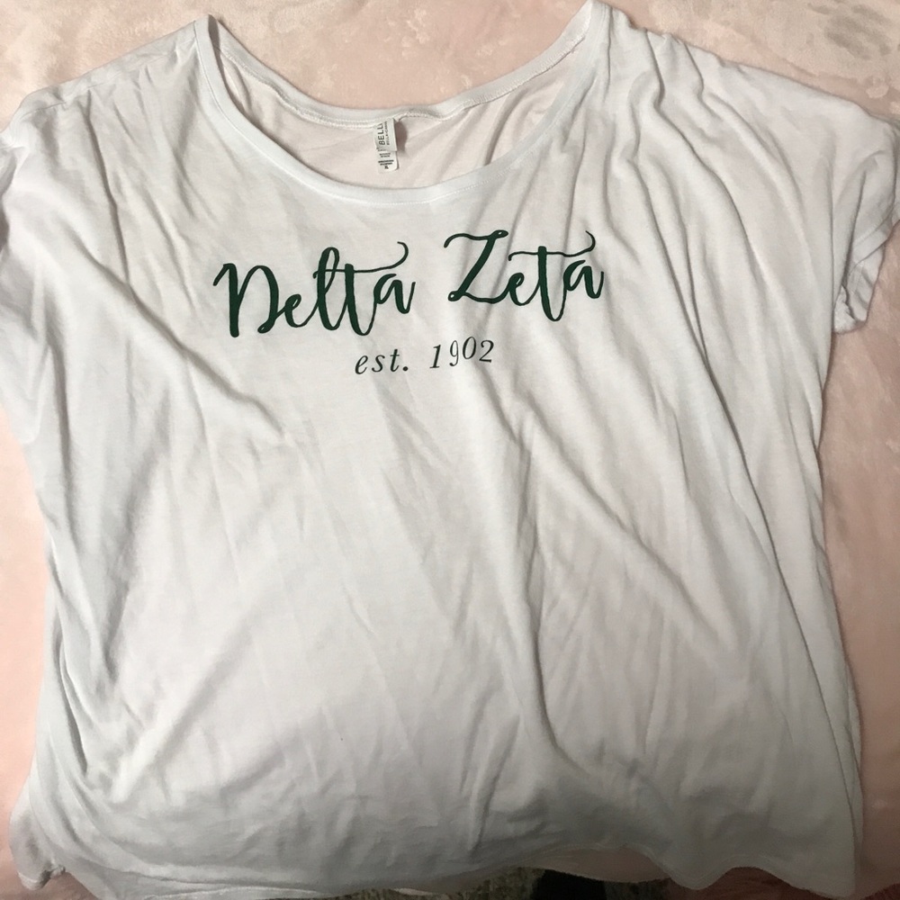 Delta Zeta White Flowy Top