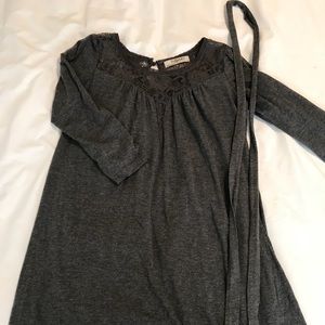 Grey Romy swing dress with lace neckline