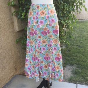 Christopher & Banks Floral Long Maxi Skirt EUC 8