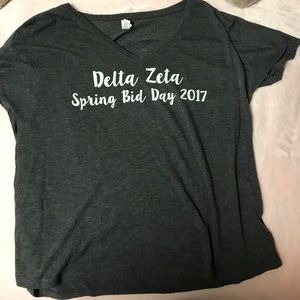 Delta Zeta Gray Vneck Tshirt