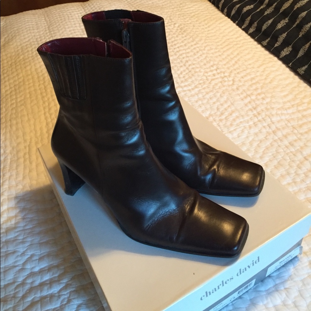 Charles David Brown Leather Boots