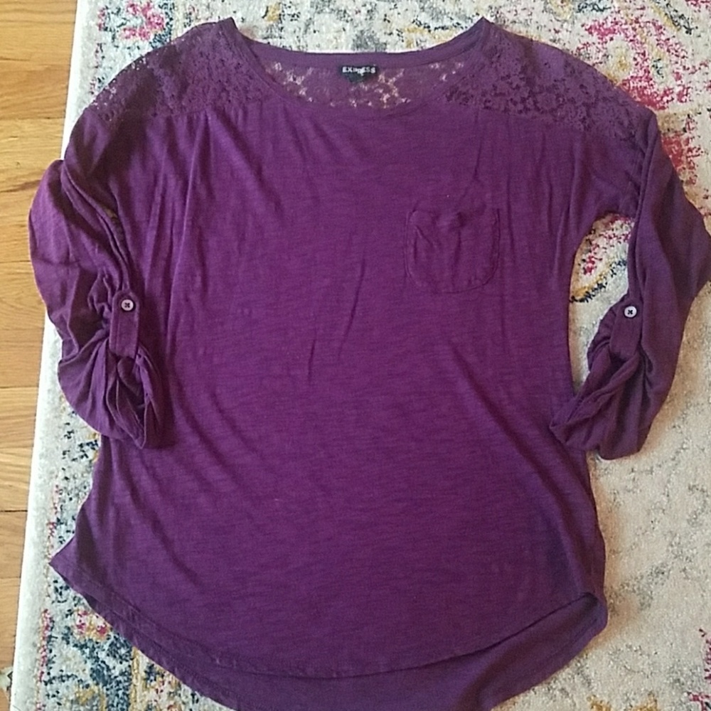 Express purple quarter length top
