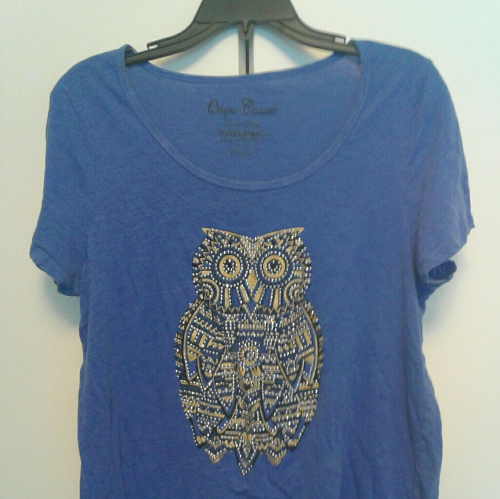 Sparkly owl tee top