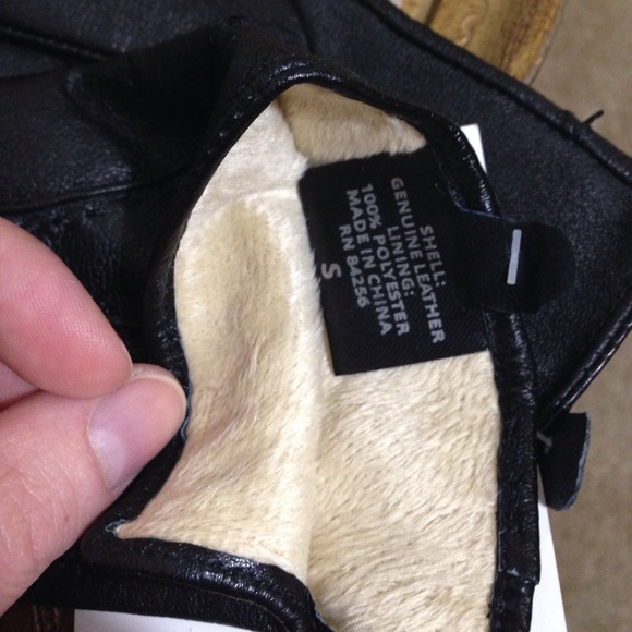 *LAST PAIR* NEW LEATHER Black Gloves Size Small - Picture 3 of 4