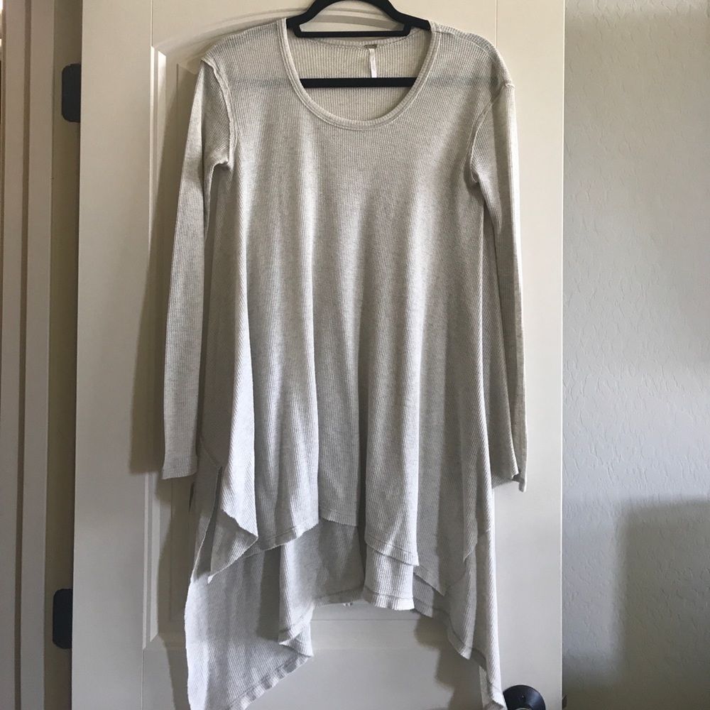 Free people shark bite tunic in oatmeal