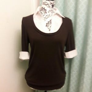 Sweater with blouse