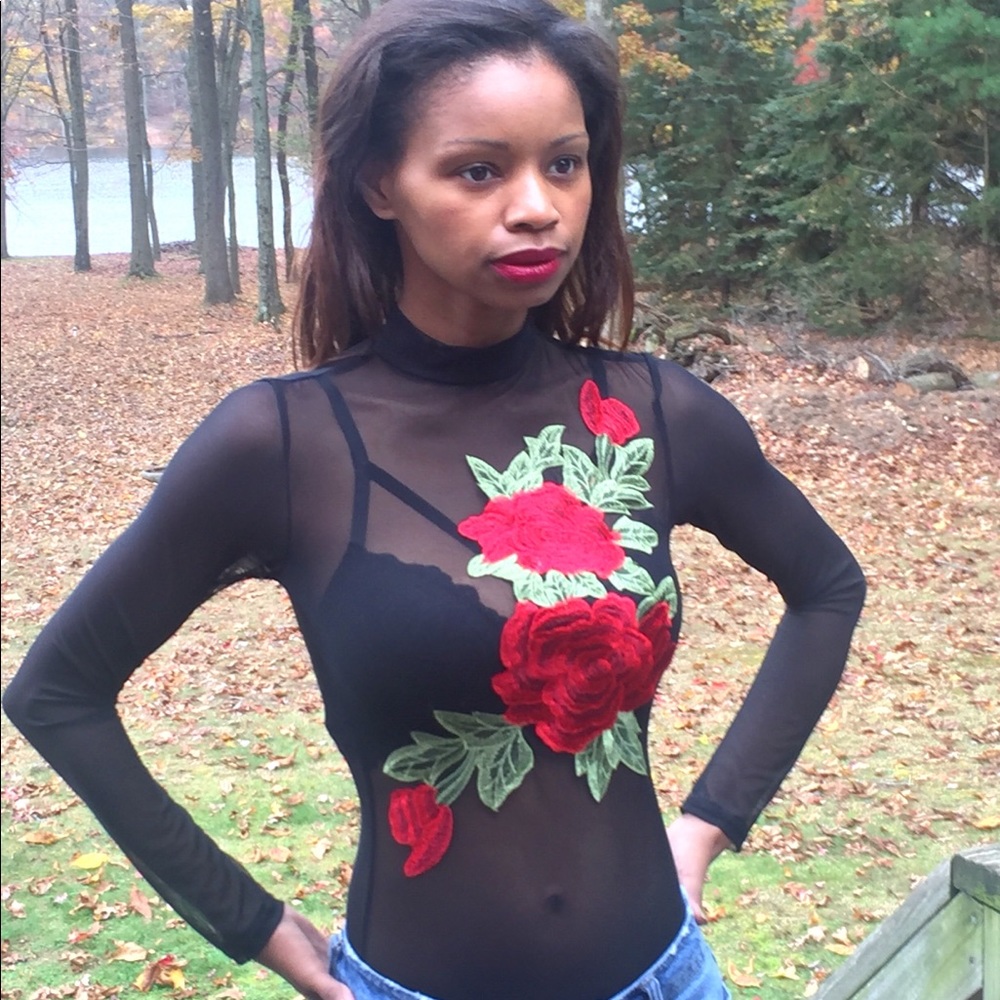 Sheer Rose Bodysuit