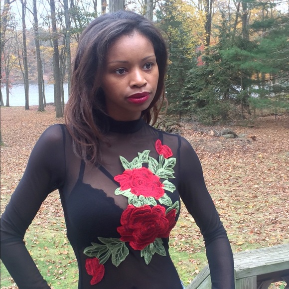 Sheer Rose Bodysuit - Picture 4 of 4