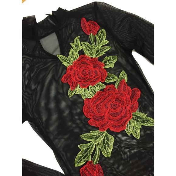 Sheer Rose Bodysuit - Picture 3 of 4