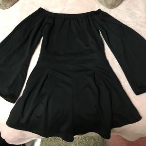 Black Long Sleeve Off The Shoulder Romper