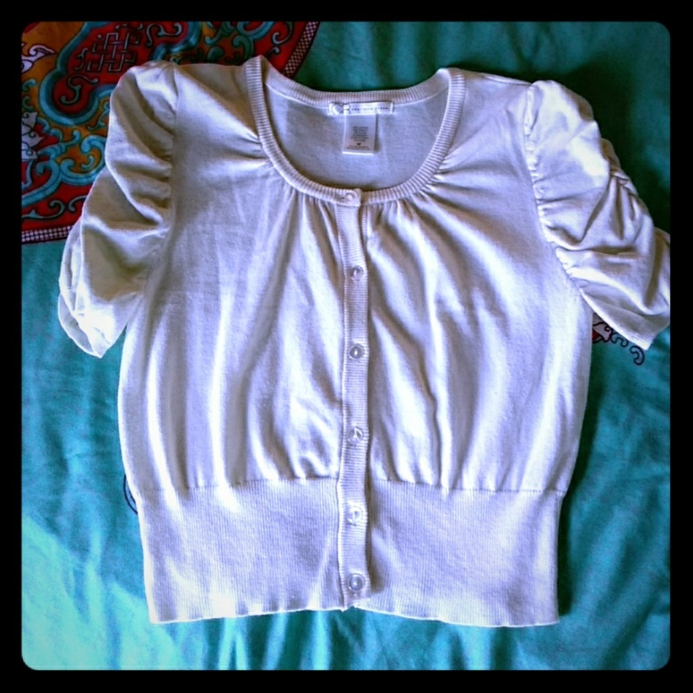 Adorable Charlotte Russe crop button front sweater