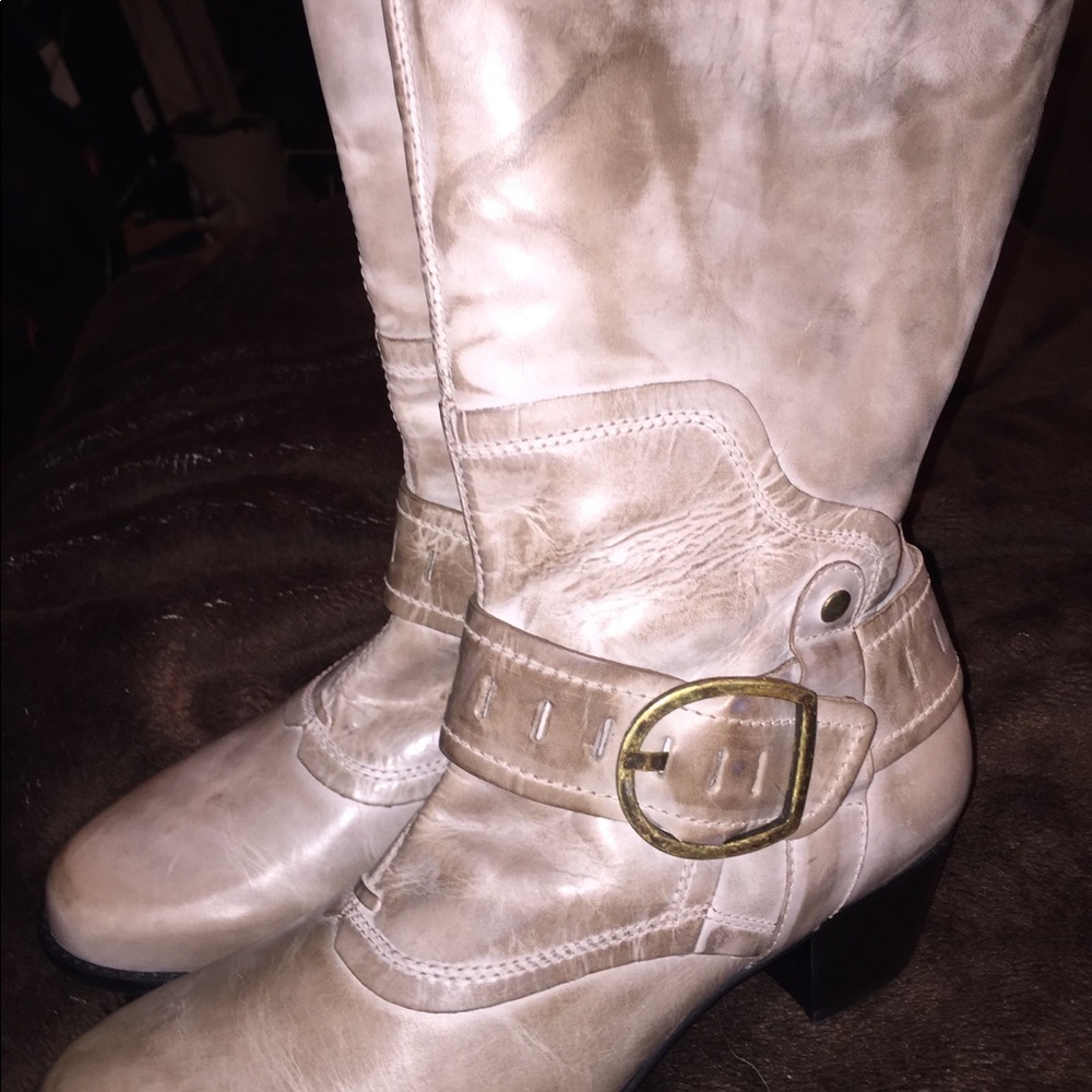 Elite light brown leather tall boots