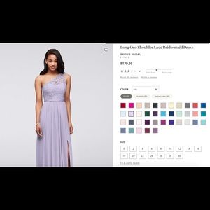 David's Bridal Long One Shoulder Lace Dress - Iris