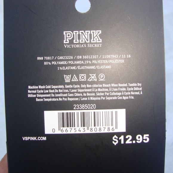 PINK Victoria Secret Black Naughty Nice Crew Socks - Picture 4 of 4