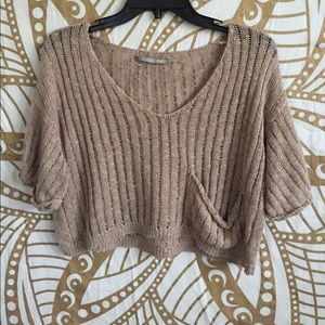 Soft Tan Knitted Crop Top