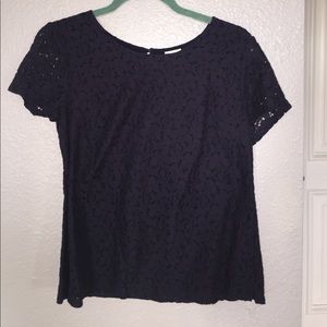 Navy lace top