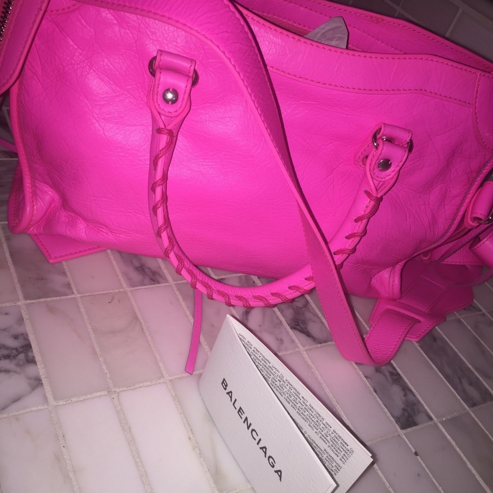 Balenciaga 2016 Hot Pink Small City Classic Silver - Picture 3 of 4