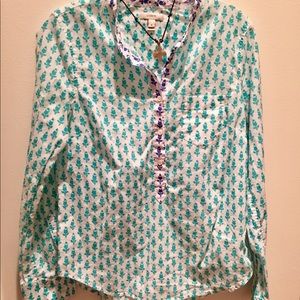 💙J. Crew print tunic/blouse that is so cheery!